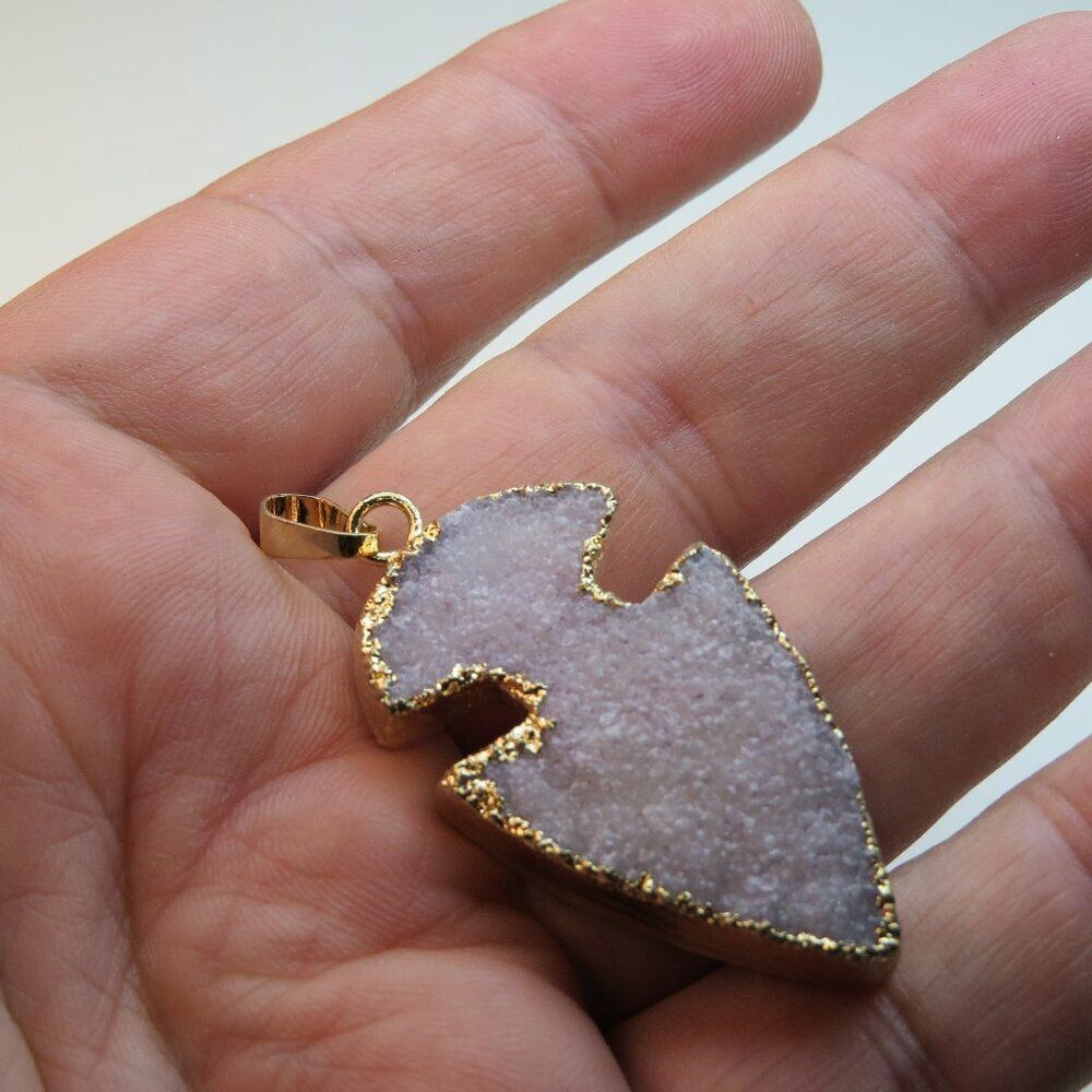 Jasper 24k plated Pendent 40mm